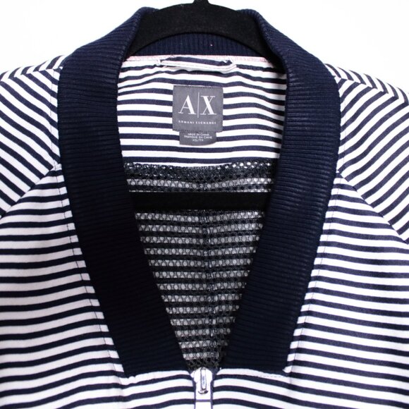 Armani Exchange Black & White Striped Bomber XS - Picture 8 of 16